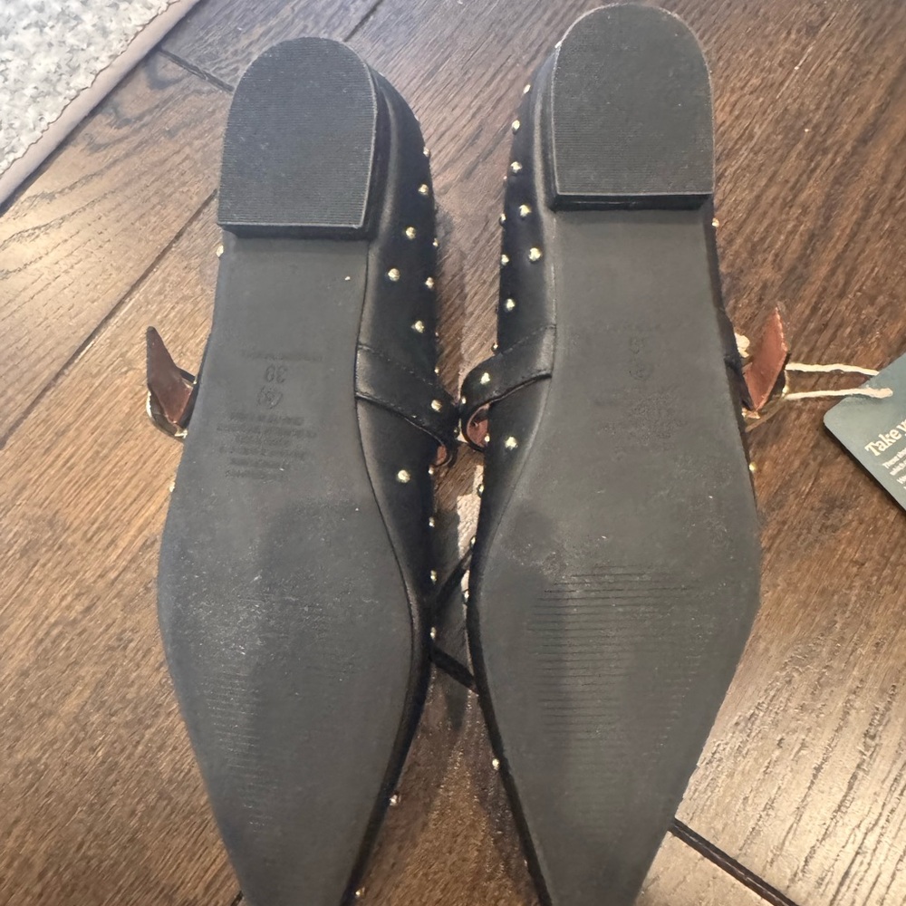 Bared Footwear Freira Black Leather & Hardware Ballet Flats - Picture 2 of 5